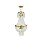 Livex Lighting 51854-28 Valentina 4-Lumières 240W Or d'hiver appliqué à la main Suspendu