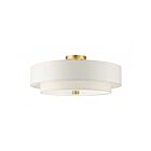Livex Lighting Meridian 52140-12 5-Lumières 300W Laiton satiné Plafonnier Semi Encastré