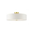 Livex Lighting Meridian 52142-12 5-Lumières 300W Laiton satiné Plafonnier Semi Encastré