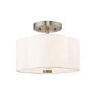 Livex Lighting Chelsea 52151-91 2-Lumières 80W Nickel brossé Plafonnier Semi Encastré