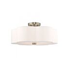 Livex Lighting Chelsea 52154-91 3-Lumières 180W Nickel brossé Plafonnier Semi Encastré