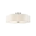 Livex Lighting Chelsea 52158-91 5-Lumières 300W Nickel brossé Plafonnier Semi Encastré
