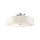 Livex Lighting Chelsea 52159-91 6-Lumières 360W Nickel brossé Plafonnier Semi Encastré