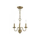 Livex Lighting 52163-01 Windsor 3-lumières 180W Laiton antique Lustre