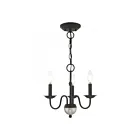 Livex Lighting 52163-04 Windsor 3-lumières 180W Noir avec accent en nickel brossé Lustre