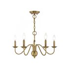 Livex Lighting 52165-01 Windsor 5-lumières 300W Laiton antique Lustre