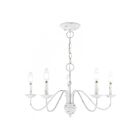 Livex Lighting 52165-60 Windsor 5-lumières 300W Blanc antique Lustre