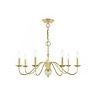 Livex Lighting 52167-02 Windsor 7-lumières 420W Laiton poli avec accent blanc Lustre