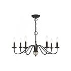 Livex Lighting 52167-04 Windsor 7-lumières 420W Noir avec accent en nickel brossé Lustre
