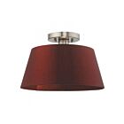 Livex Lighting Belclaire 52902-91 1-Lumière 60W Nickel brossé Plafonnier Semi Encastré