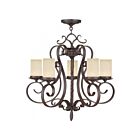 Livex Lighting 5485-58 Manor 5-lumières 300W Bronze impérial appliqué à la main Lustre