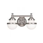 Livex Lighting 5712-91 Oldwick 2-Lights 150W Nickel brossé Luminaire de vanité