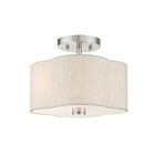 Livex Lighting Solstice 58061-91 2-Lumières 80W Nickel brossé Plafonnier Semi Encastré