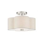 Livex Lighting Solstice 58062-91 2-Lumières 120W Nickel brossé Plafonnier Semi Encastré