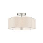 Livex Lighting Solstice 58063-91 3-Lumières 180W Nickel brossé Plafonnier Semi Encastré