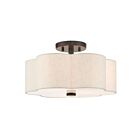 Livex Lighting Solstice 58063-92 3-Lumières 180W Bronze anglais Plafonnier Semi Encastré