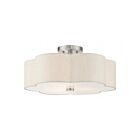 Livex Lighting Solstice 58064-91 3-Lumières 180W Nickel brossé Plafonnier Semi Encastré