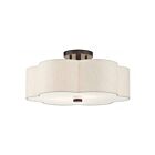 Livex Lighting Solstice 58064-92 3-Lumières 180W Bronze anglais Plafonnier Semi Encastré