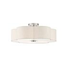 Livex Lighting Solstice 58068-91 5-Lumières 300W Nickel brossé Plafonnier Semi Encastré