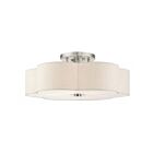 Livex Lighting Solstice 58069-91 6-Lumières 360W Nickel brossé Plafonnier Semi Encastré