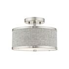 Livex Lighting Park Ridge 60421-91 2-Lumières 80W Nickel brossé Plafonnier Semi Encastré