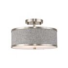 Livex Lighting Park Ridge 60422-91 2-Lumières 120W Nickel brossé Plafonnier Semi Encastré