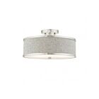 Livex Lighting Park Ridge 60423-91 3-Lumières 180W Nickel brossé Plafonnier Semi Encastré