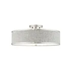 Livex Lighting Park Ridge 60425-91 3-Lumières 180W Nickel brossé Plafonnier Semi Encastré