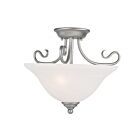 Livex Lighting Coronado 6121-91 2-Lumières 200W Nickel brossé Plafonnier Semi Encastré