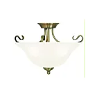 Livex Lighting Coronado 6130-01 3-Lumières 300W Laiton antique Plafonnier Semi Encastré
