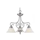 Livex Lighting 6133-91 Coronado 3-lumières 300W Nickel brossé Convertible Plafonnier semi encastré ou Lustre