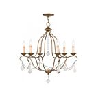 Livex Lighting 6426-48 Chesterfield 6-lumières 360W Feuille d'or antique appliquée à la main Lustre