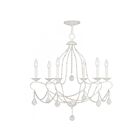 Livex Lighting 6426-60 Chesterfield 6-lumières 360W Blanc antique Lustre