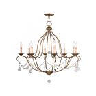 Livex Lighting 6428-48 Chesterfield 8-lumières 480W Feuille d'or antique appliquée à la main Lustre