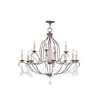 Livex Lighting 6438-71 Chesterfield 12-lumières 720W Bronze doré vénitien appliqué à la main Lustre