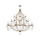 Livex Lighting 6439-48 Chesterfield 20-lumières 1200W Feuille d'or antique appliquée à la main Lustre