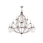 Livex Lighting 6439-71 Chesterfield 20-lumières 1200W Bronze doré vénitien appliqué à la main Lustre