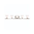Livex Lighting 6485-91 Ridgedale 5-Lights 500W Nickel brossé Luminaire de vanité