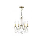 Livex Lighting 6514-73 Pennington 4-Lumières 240W Feuille d'argent antique appliquée à la main Cabriolet Plafonnier semi-encastré ou Suspendu