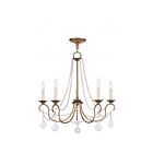 Livex Lighting 6515-48 Pennington 5-lumières 300W Feuille d'or antique appliquée à la main Lustre