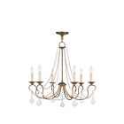 Livex Lighting 6516-48 Pennington 6-lumières 360W Feuille d'or antique appliquée à la main Lustre