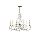 Livex Lighting 6516-73 Pennington 6-lumières 360W Feuille d'argent antique appliquée à la main Lustre