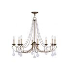Livex Lighting 6518-48 Pennington 8-lumières 480W Feuille d'or antique appliquée à la main Lustre