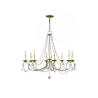 Livex Lighting 6518-73 Pennington 8-lumières 480W Feuille d'argent antique appliquée à la main Lustre