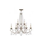 Livex Lighting 6519-73 Pennington 9-lumières 540W Feuille d'argent antique appliquée à la main Lustre