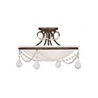 Livex Lighting Chesterfield 6524-71 3-Lumières 225W Bronze doré vénitien appliqué à la main Plafonnier Semi Encastré