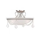 Livex Lighting Chesterfield 6524-91 3-Lumières 225W Nickel brossé Plafonnier Semi Encastré