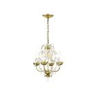 Livex Lighting 8193-28 Sofia 4-lumières 240W Or d'hiver appliqué à la main Lustre
