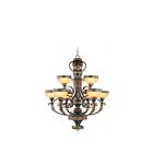 Livex Lighting 8529-64 Seville 9-lumières 540W Bronze Palacial avec accents dorés Lustre