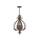 Livex Lighting 8556-63 Verona 4-lumières 240W Bronze Vérone appliqué à la main avec des accents de feuilles d'or vieillies Lustre